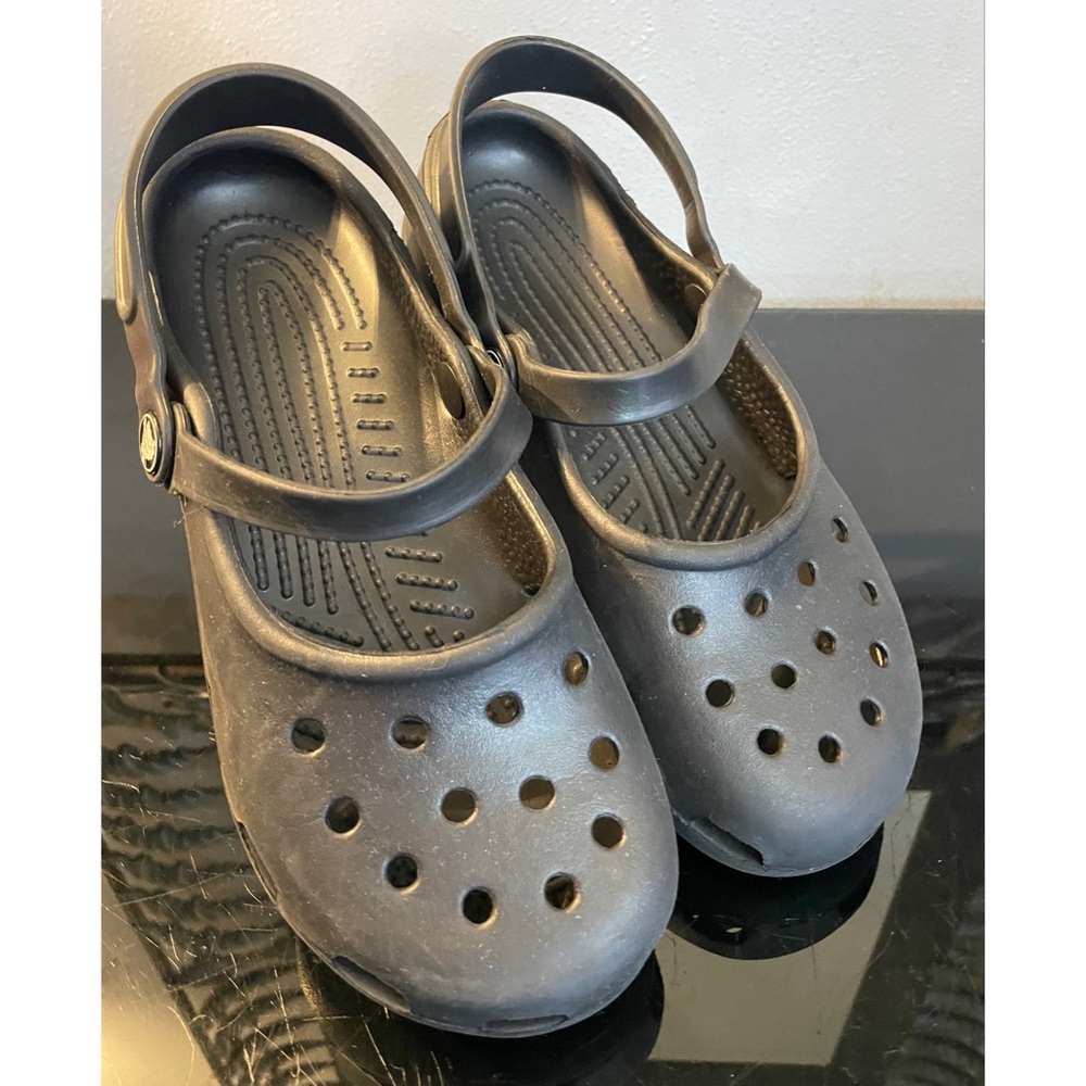 CROCS Mary Jane Sandals Women's Black Double Strap Slingback Black - US 8